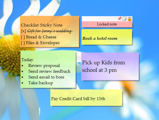 sticky notes in computer windows 7